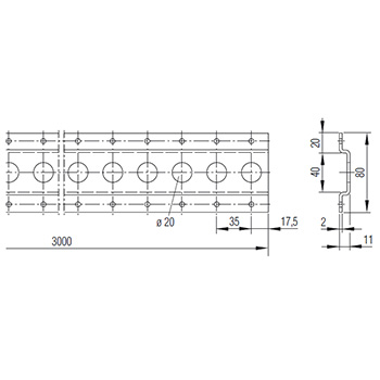 Rundloch-Ankerschiene Aluminium 